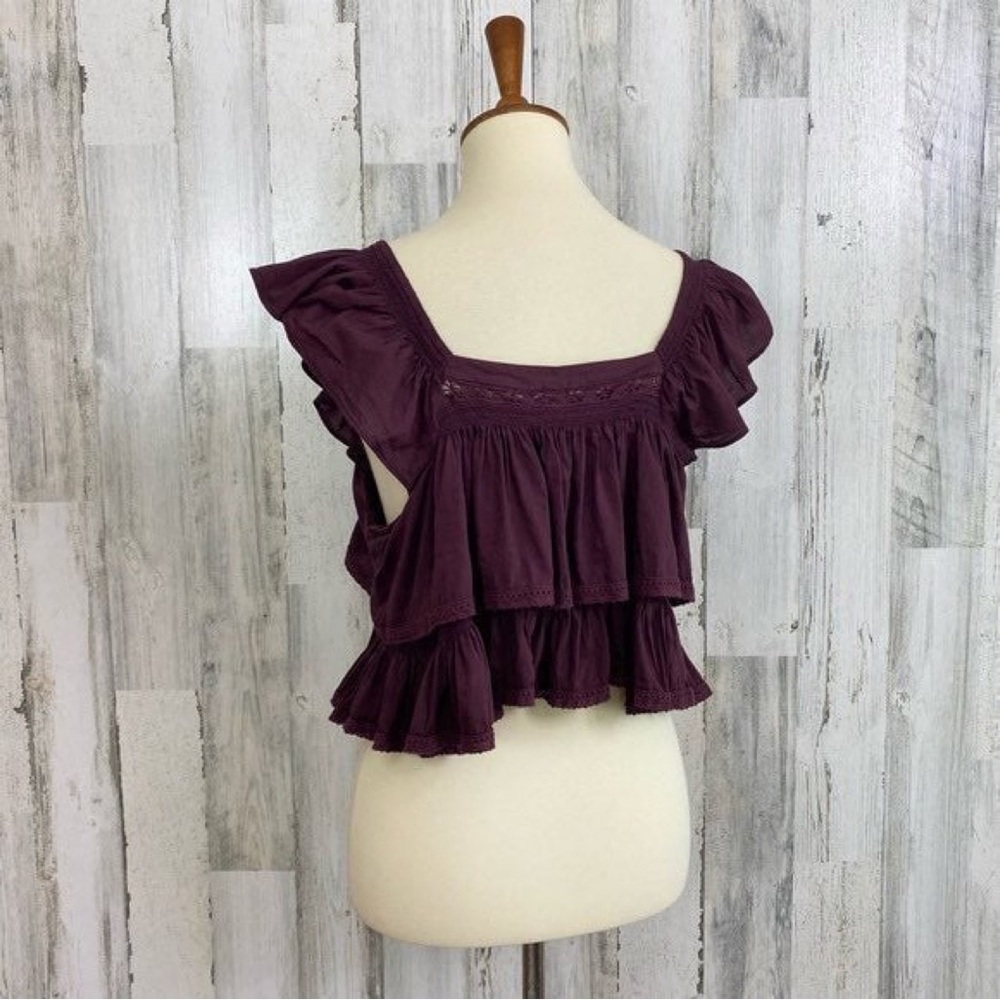 Free People Purple Ruffle Top - Picture 7 of 9